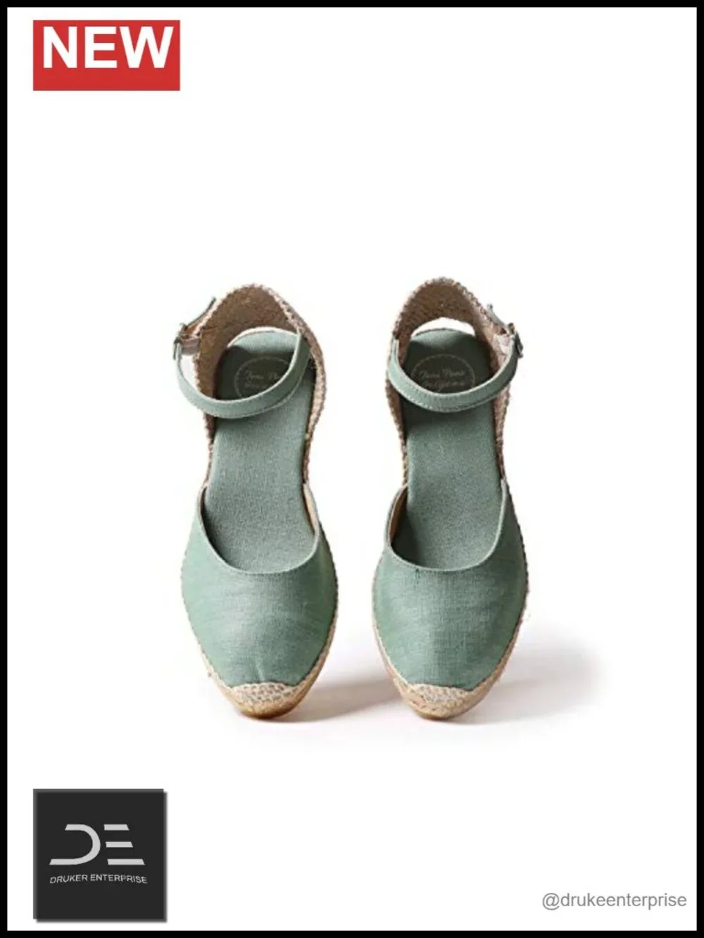 Handmade Espadrille Wedge Sandals Natural Linen Jute Ankle Strap Cushioned